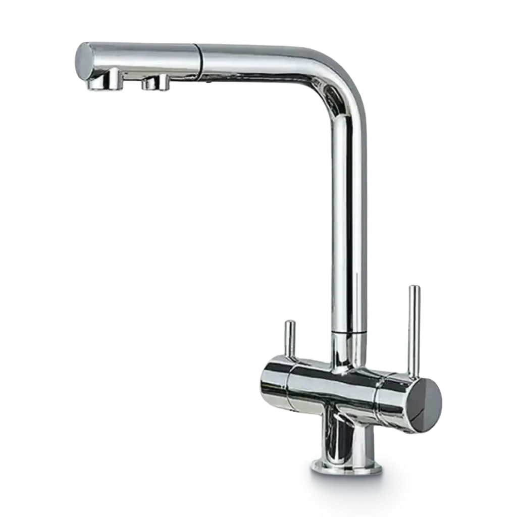 Rubinetto a 3 Vie Meccanico con tubo estraibile - Per purificatore d'acqua