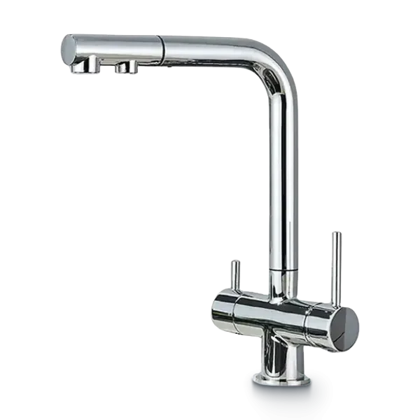 Rubinetto a 3 Vie Meccanico con tubo estraibile - Per purificatore d'acqua